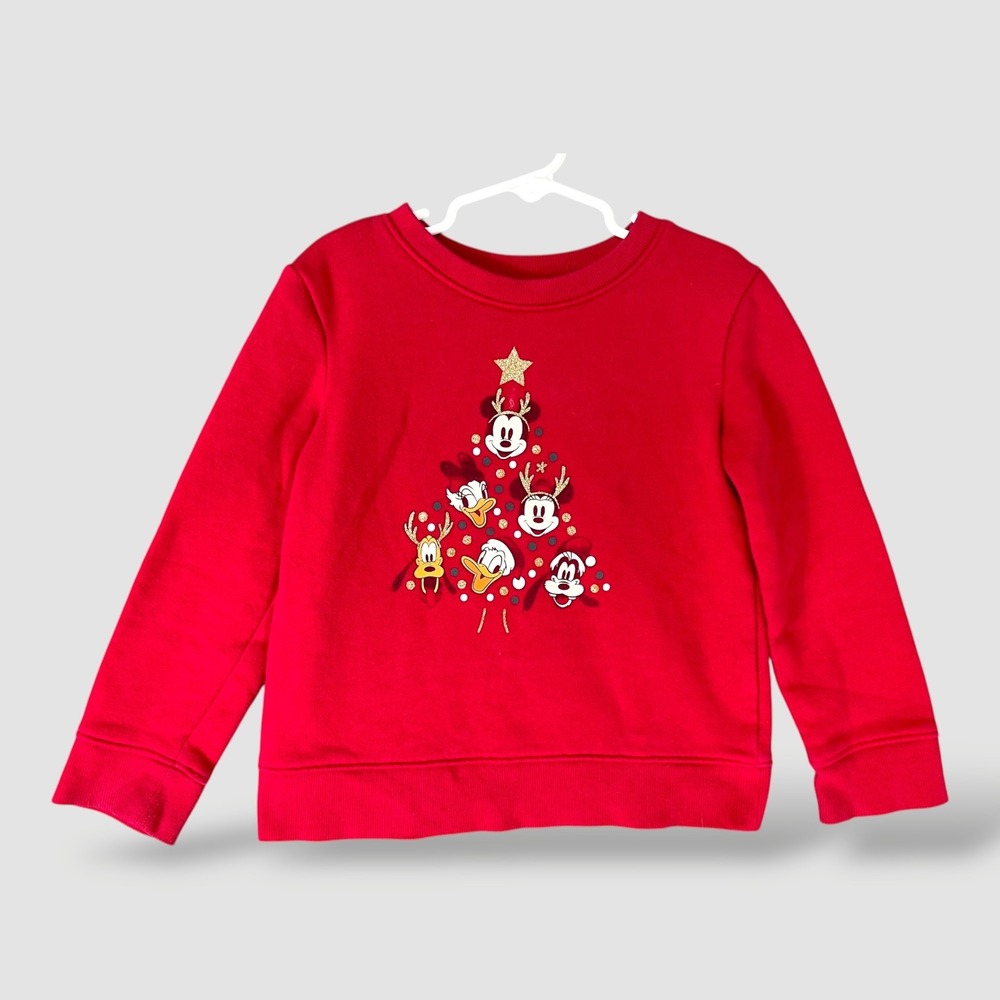 Disney Jumping Beans Red Kids Christmas Sweatshirt Mickey Mouse Size‎ 5